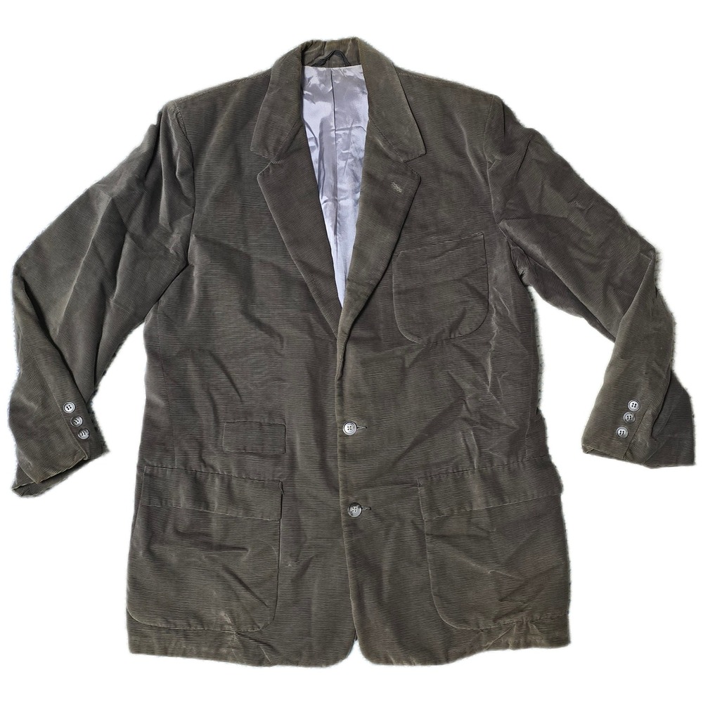 Fashion Tailored Clothes Mens Gray Corduroy‎ Blazer Sport Coat Size 40
(AG)